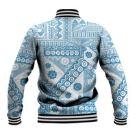 Blue Bula Fiji Baseball Jacket Unique Masi Tapa Pattern LT14 - Polynesian Pride