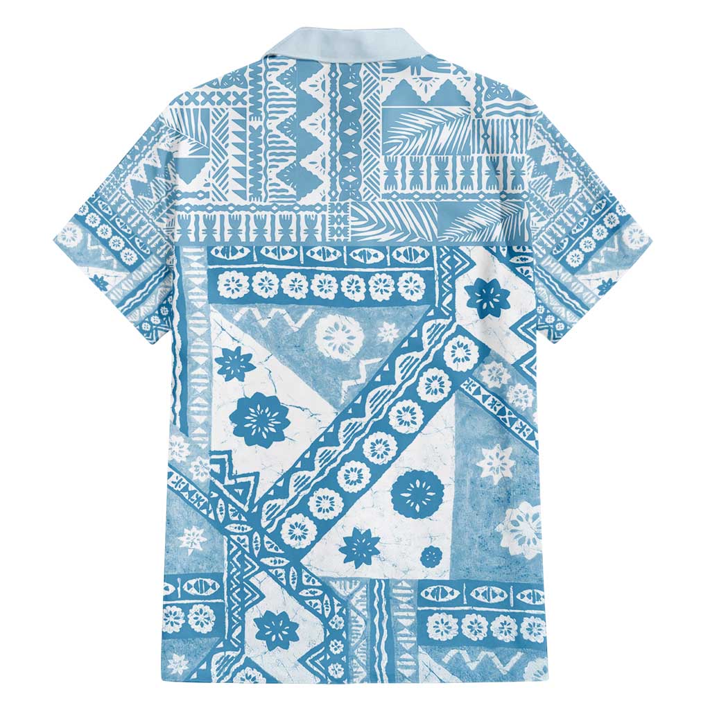 Blue Bula Fiji Family Matching Tank Maxi Dress and Hawaiian Shirt Unique Masi Tapa Pattern