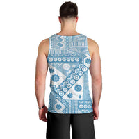 Blue Bula Fiji Men Tank Top Unique Masi Tapa Pattern LT14 - Polynesian Pride
