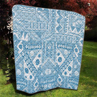 Blue Bula Fiji Quilt Unique Masi Tapa Pattern LT14 - Polynesian Pride