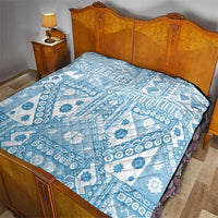 Blue Bula Fiji Quilt Unique Masi Tapa Pattern LT14 - Polynesian Pride