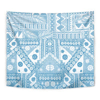 Blue Bula Fiji Tapestry Unique Masi Tapa Pattern LT14 - Polynesian Pride