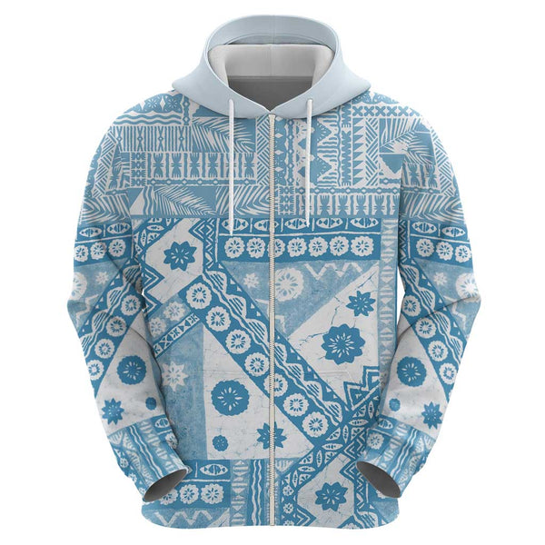 (Custom Personalised) Fiji University Hoodie Dress National Fijian Tapa Pattern Blue LT14 main image 1