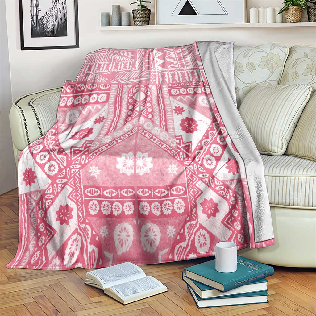 Pink Bula Fiji Blanket Unique Masi Tapa Pattern LT14 Pink - Polynesian Pride
