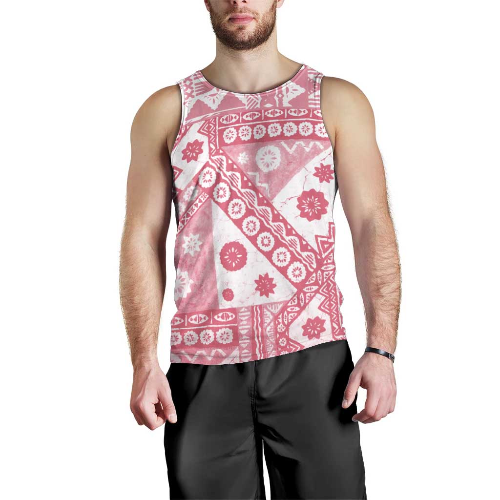 Pink Bula Fiji Men Tank Top Unique Masi Tapa Pattern LT14 - Polynesian Pride
