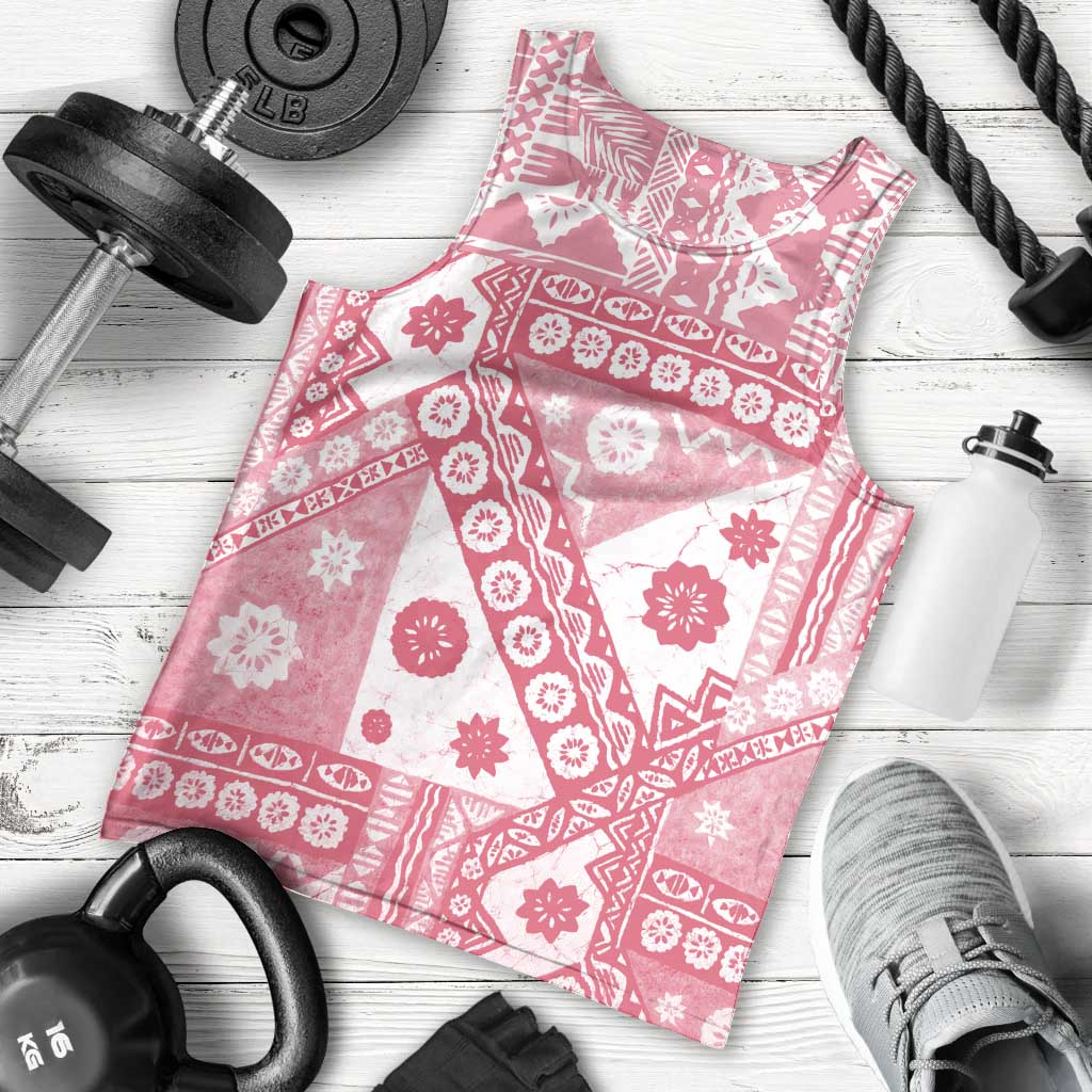 Pink Bula Fiji Men Tank Top Unique Masi Tapa Pattern LT14 - Polynesian Pride
