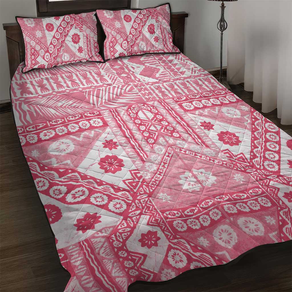 Pink Bula Fiji Quilt Bed Set Unique Masi Tapa Pattern LT14 Pink - Polynesian Pride