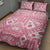 Pink Bula Fiji Quilt Bed Set Unique Masi Tapa Pattern