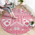 Pink Bula Fiji Round Carpet Unique Masi Tapa Pattern