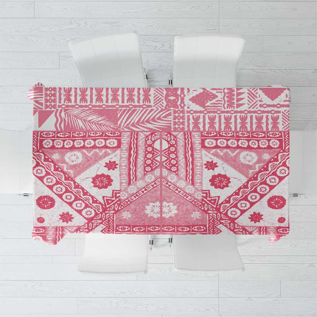 Pink Bula Fiji Tablecloth Unique Masi Tapa Pattern LT14 Pink - Polynesian Pride