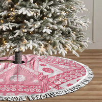 Pink Bula Fiji Tree Skirt Unique Masi Tapa Pattern