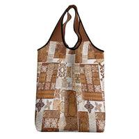 Hawaiian Quilt Grocery Bag Tiki Tropical Retro Brown Version LT14 - Polynesian Pride