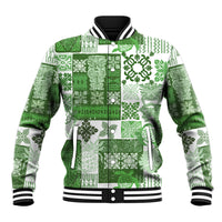 Hawaiian Quilt Baseball Jacket Tiki Tropical Retro Green Version LT14 Unisex Green - Polynesian Pride