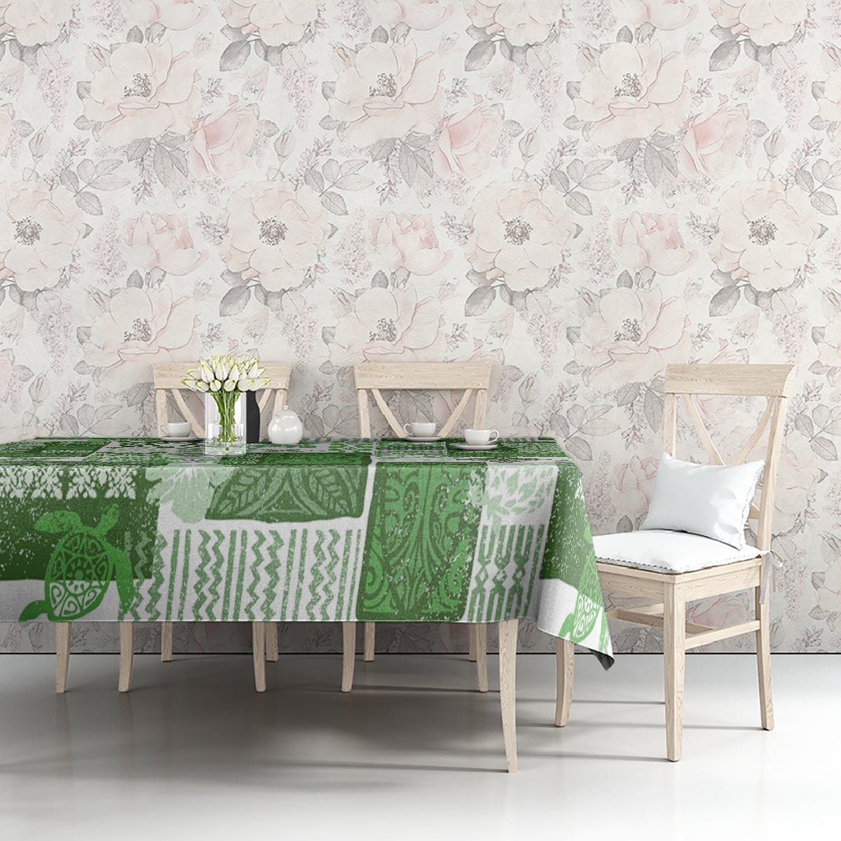 Hawaiian Quilt Tablecloth Tiki Tropical Retro Green Version LT14 - Polynesian Pride