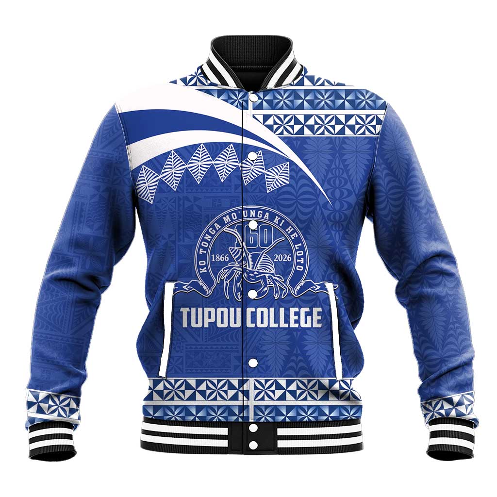 Personalised Tonga Tupou College Toloa Baseball Jacket 160 Years Anniversary Tongan Ngatu Pattern