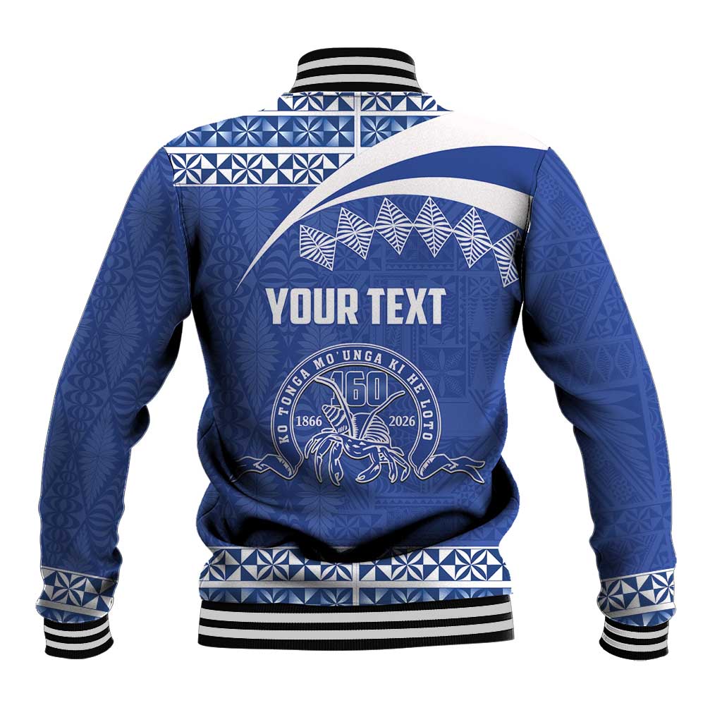 Personalised Tonga Tupou College Toloa Baseball Jacket 160 Years Anniversary Tongan Ngatu Pattern