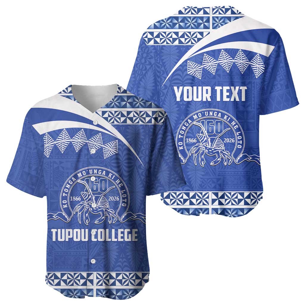 Personalised Tonga Tupou College Toloa Baseball Jersey 160 Years Anniversary Tongan Ngatu Pattern