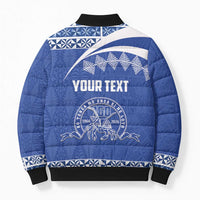 Personalised Tonga Tupou College Toloa Bomber Puffer Jacket 160 Years Anniversary Tongan Ngatu Pattern