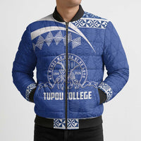 Personalised Tonga Tupou College Toloa Bomber Puffer Jacket 160 Years Anniversary Tongan Ngatu Pattern