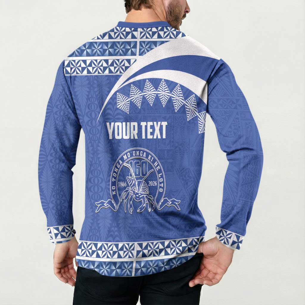 Personalised Tonga Tupou College Toloa Button Sweatshirt 160 Years Anniversary Tongan Ngatu Pattern