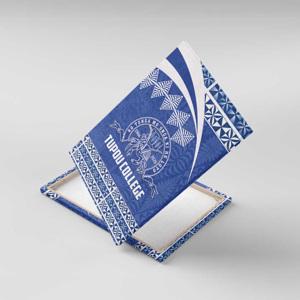Tonga Tupou College Toloa Canvas Wall Art 160 Years Anniversary Tongan Ngatu Pattern