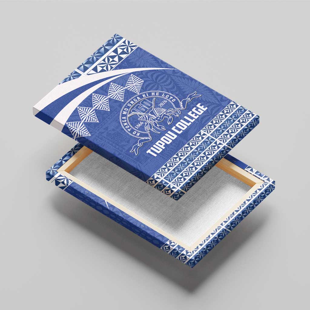Tonga Tupou College Toloa Canvas Wall Art 160 Years Anniversary Tongan Ngatu Pattern
