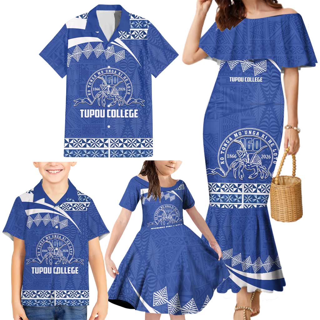 Personalised Tonga Tupou College Toloa Family Matching Mermaid Dress and Hawaiian Shirt 160 Years Anniversary Tongan Ngatu Pattern