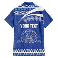 Personalised Tonga Tupou College Toloa Family Matching Off Shoulder Short Dress and Hawaiian Shirt 160 Years Anniversary Tongan Ngatu Pattern LT14 - Polynesian Pride