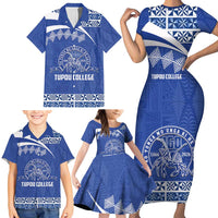 Personalised Tonga Tupou College Toloa Family Matching Short Sleeve Bodycon Dress and Hawaiian Shirt 160 Years Anniversary Tongan Ngatu Pattern