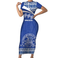 Personalised Tonga Tupou College Toloa Family Matching Short Sleeve Bodycon Dress and Hawaiian Shirt 160 Years Anniversary Tongan Ngatu Pattern