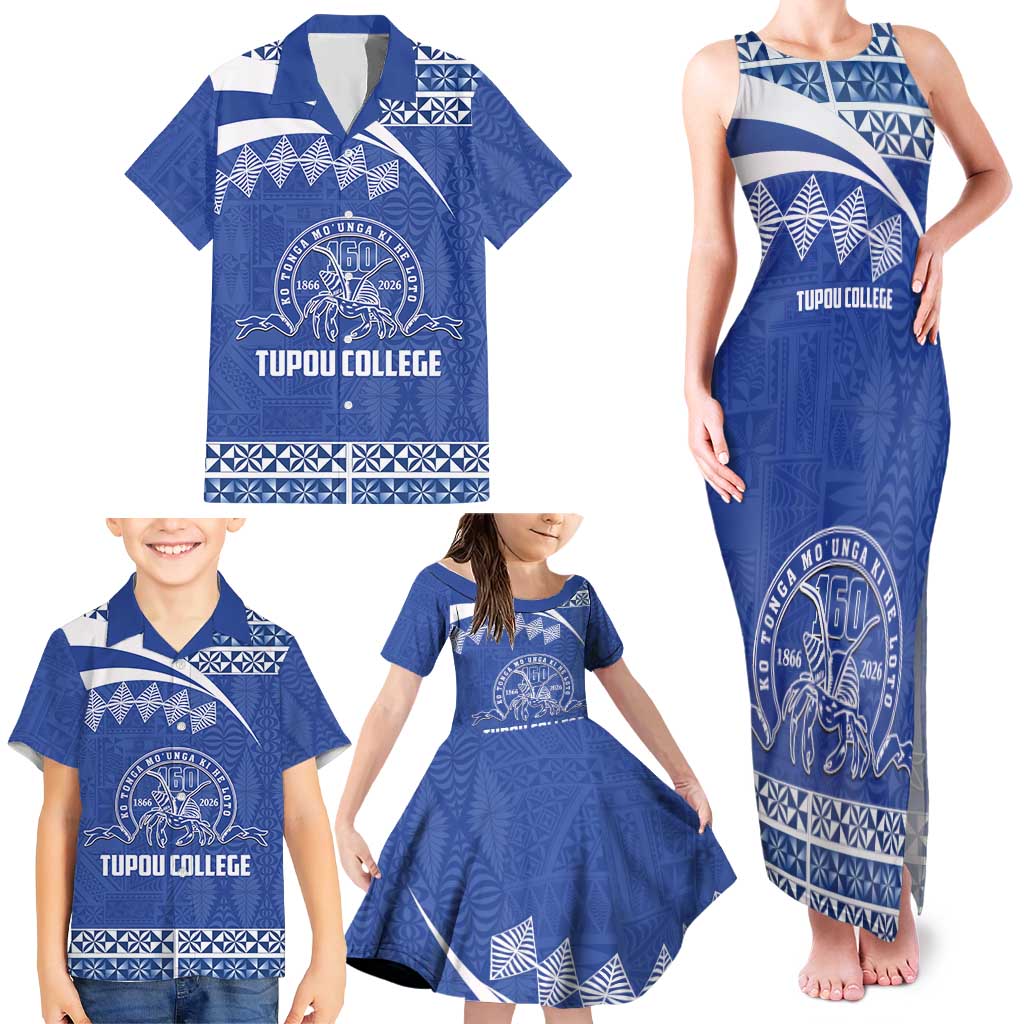 Personalised Tonga Tupou College Toloa Family Matching Tank Maxi Dress and Hawaiian Shirt 160 Years Anniversary Tongan Ngatu Pattern