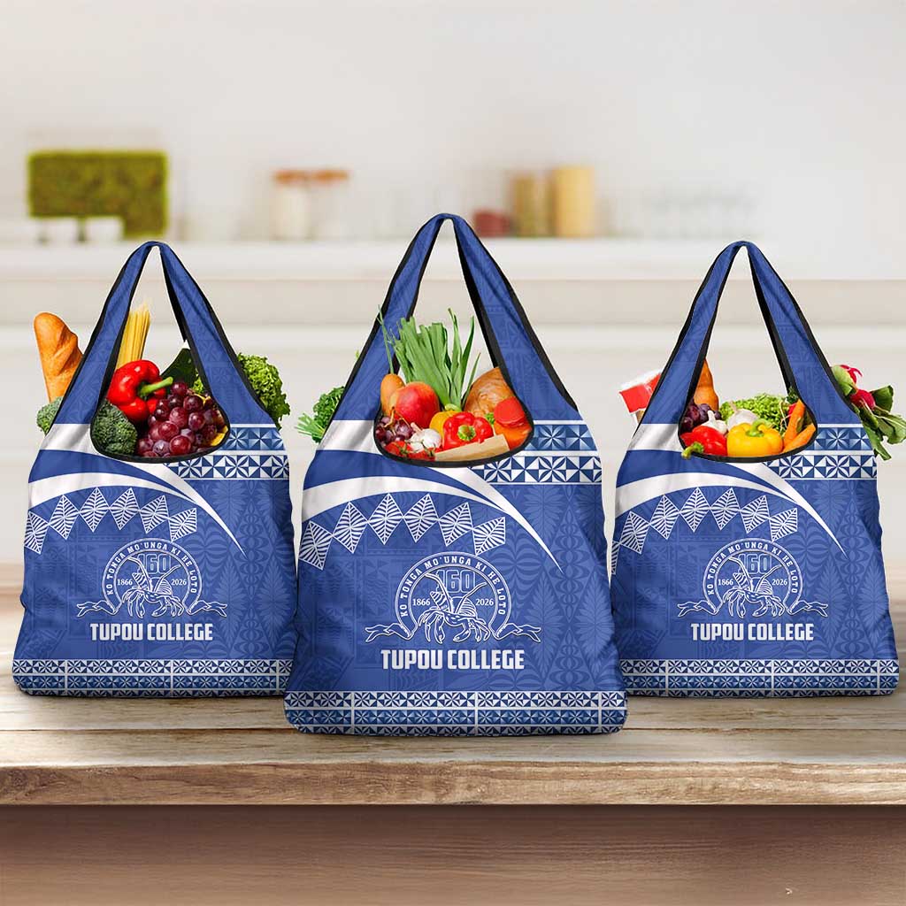 Tonga Tupou College Toloa Grocery Bag 160 Years Anniversary Tongan Ngatu Pattern