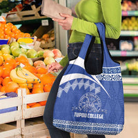 Tonga Tupou College Toloa Grocery Bag 160 Years Anniversary Tongan Ngatu Pattern
