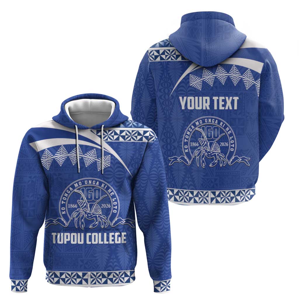 Personalised Tonga Tupou College Toloa Hoodie 160 Years Anniversary Tongan Ngatu Pattern