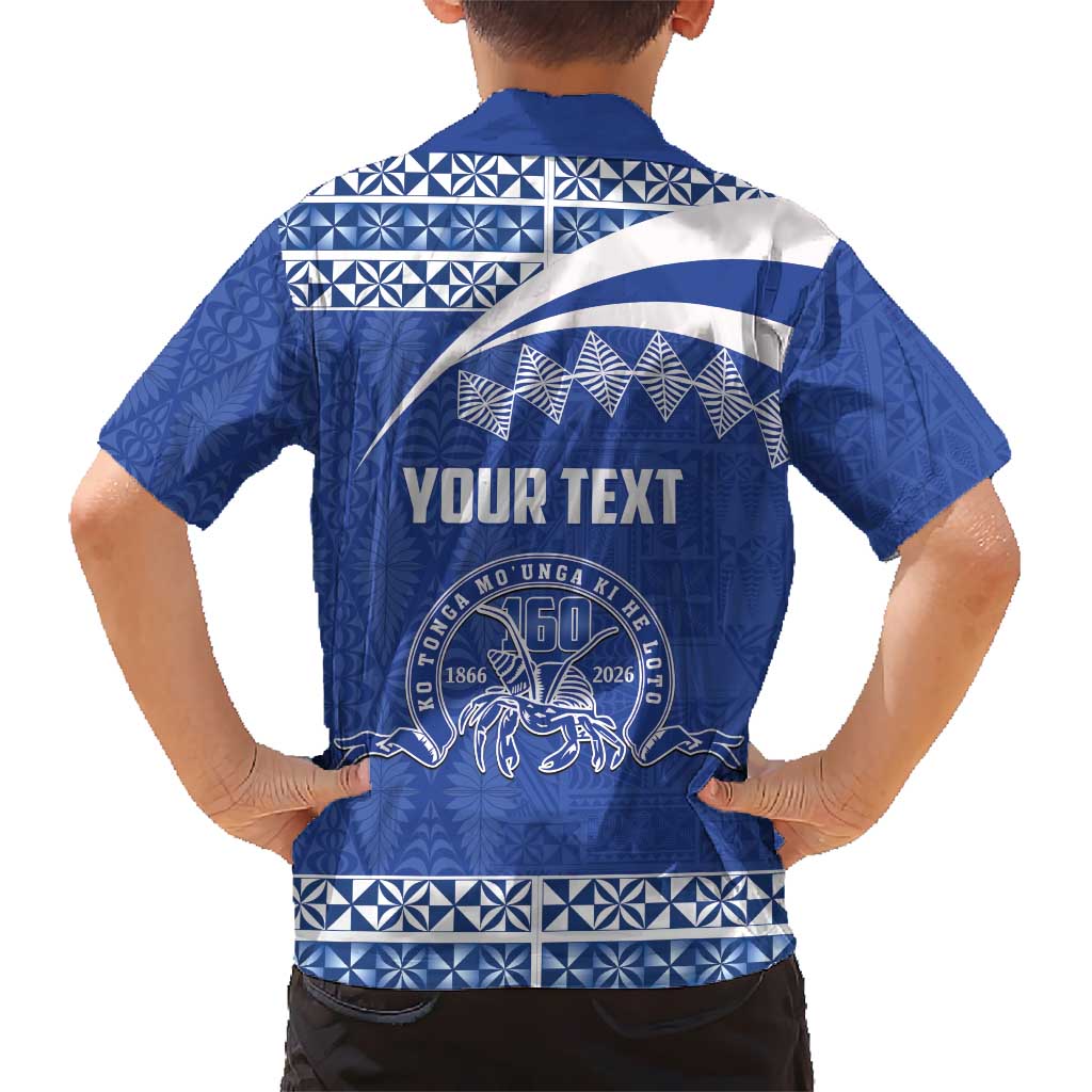 Personalised Tonga Tupou College Toloa Kid Hawaiian Shirt 160 Years Anniversary Tongan Ngatu Pattern LT14 - Polynesian Pride