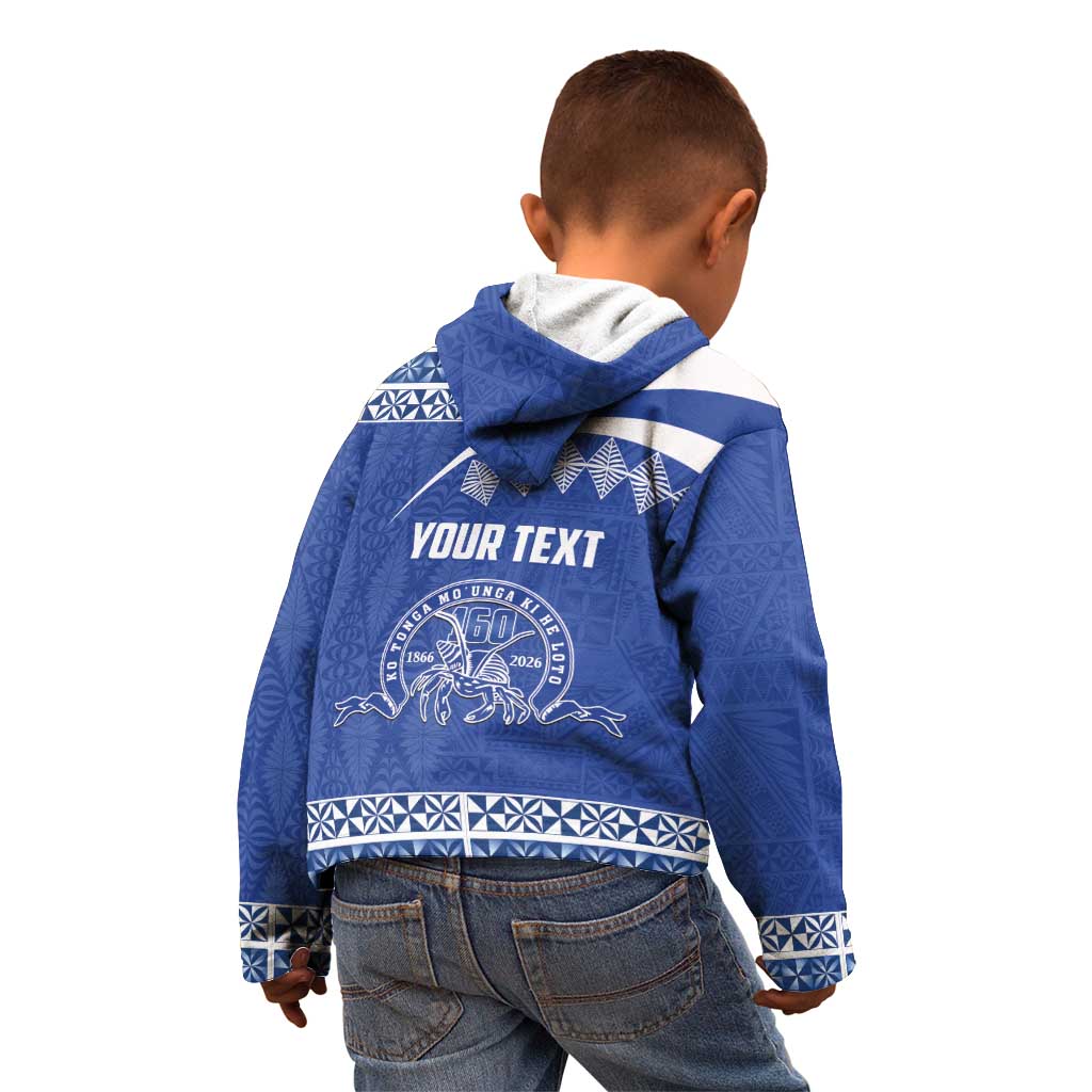 Personalised Tonga Tupou College Toloa Kid Hoodie 160 Years Anniversary Tongan Ngatu Pattern
