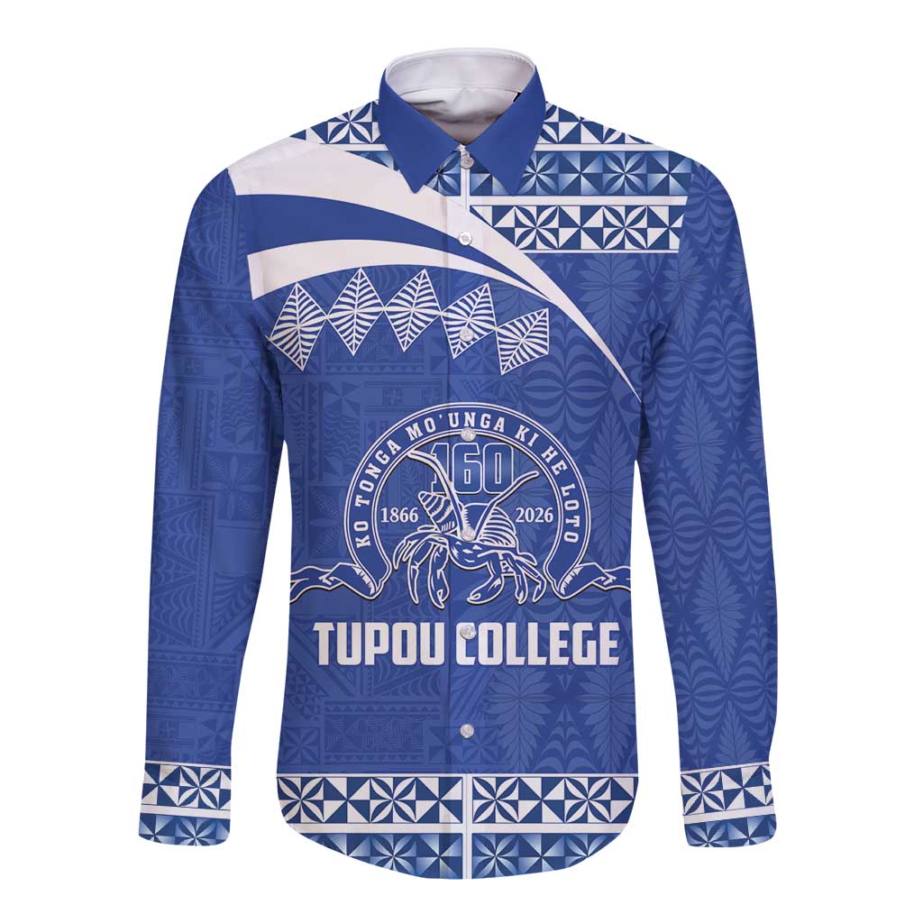 Personalised Tonga Tupou College Toloa Long Sleeve Button Shirt 160 Years Anniversary Tongan Ngatu Pattern