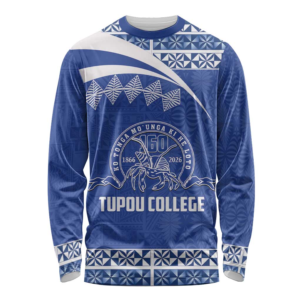 Personalised Tonga Tupou College Toloa Long Sleeve Shirt 160 Years Anniversary Tongan Ngatu Pattern