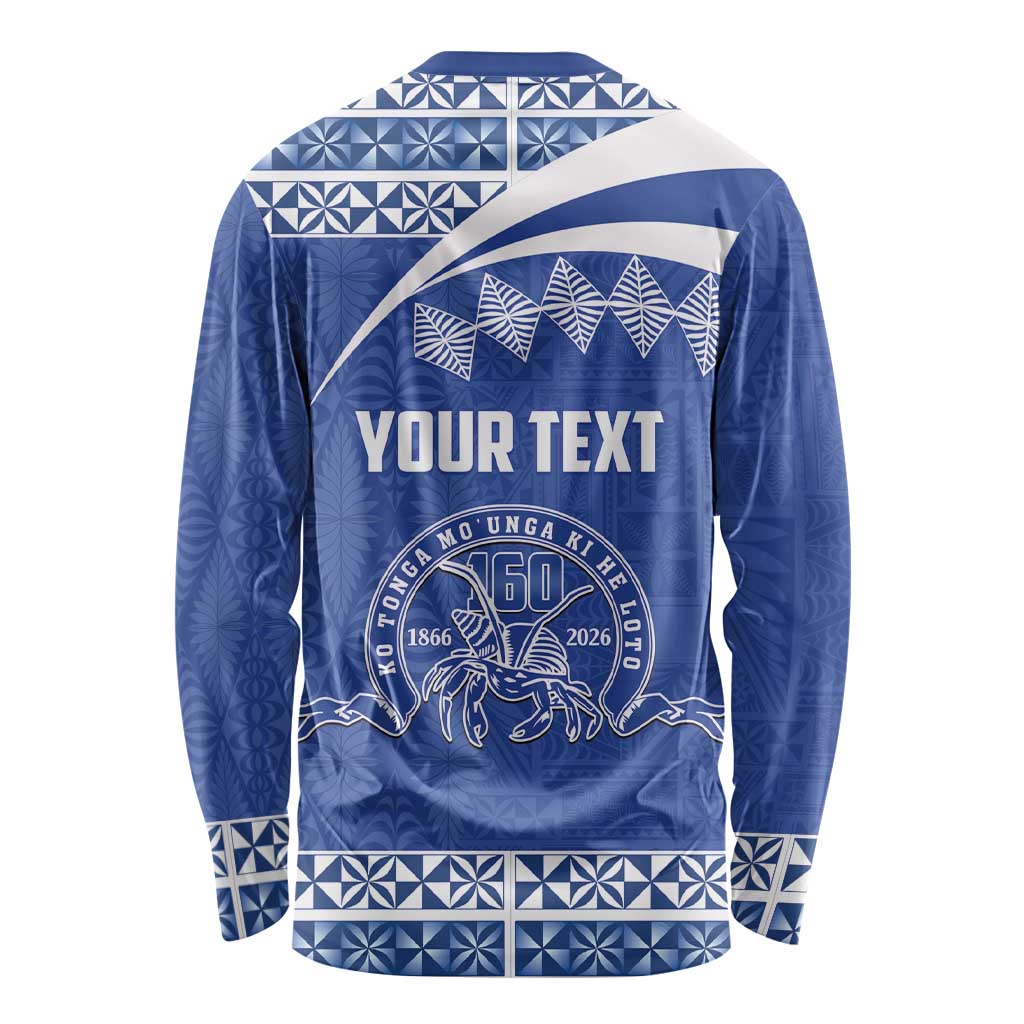 Personalised Tonga Tupou College Toloa Long Sleeve Shirt 160 Years Anniversary Tongan Ngatu Pattern