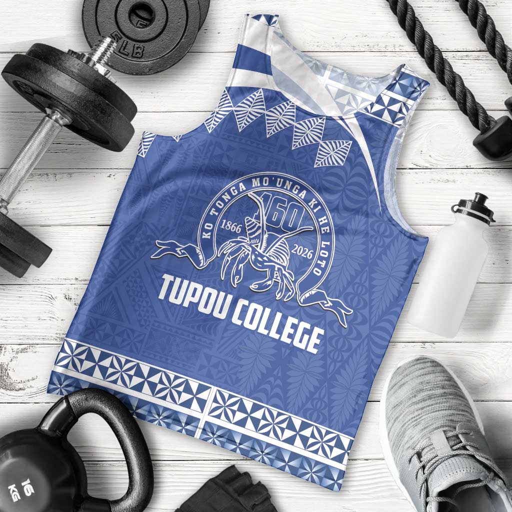 Personalised Tonga Tupou College Toloa Men Tank Top 160 Years Anniversary Tongan Ngatu Pattern