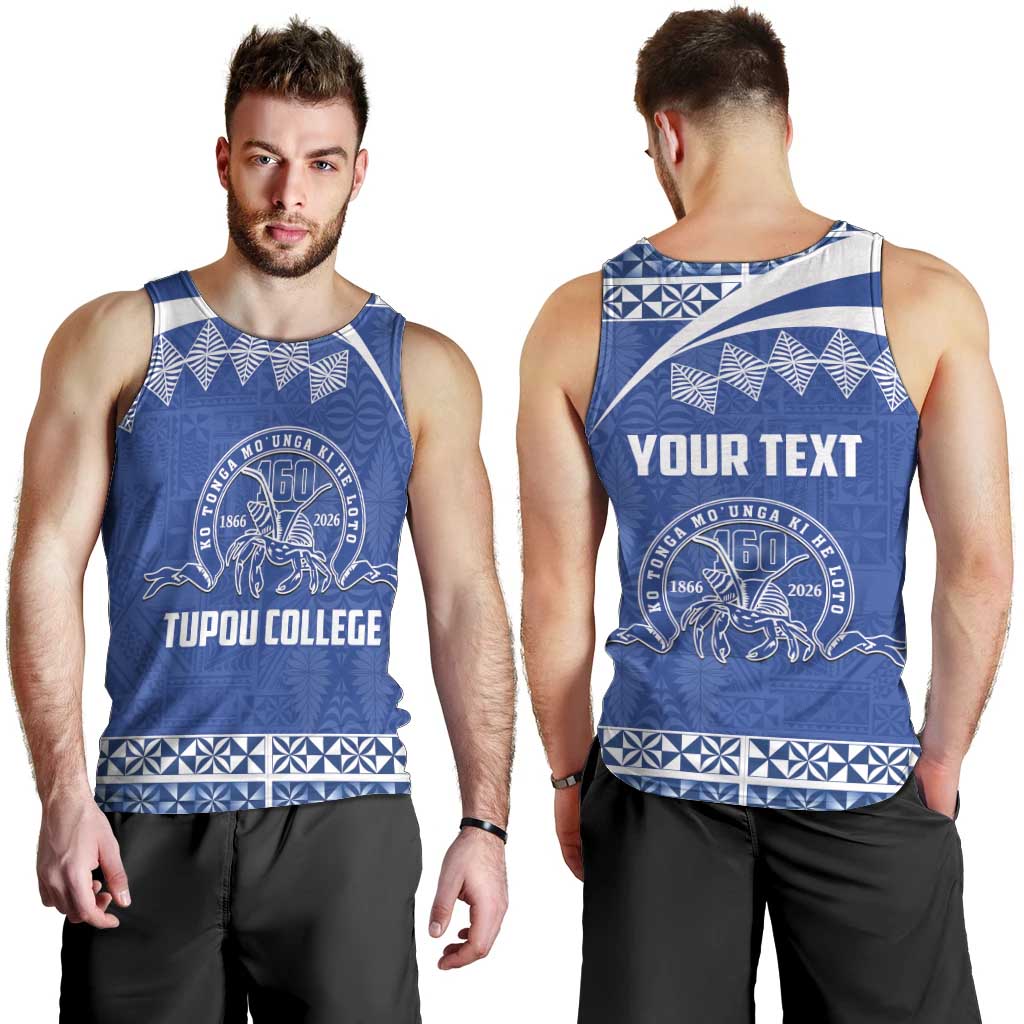 Personalised Tonga Tupou College Toloa Men Tank Top 160 Years Anniversary Tongan Ngatu Pattern
