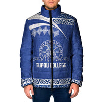 Personalised Tonga Tupou College Toloa Padded Jacket 160 Years Anniversary Tongan Ngatu Pattern