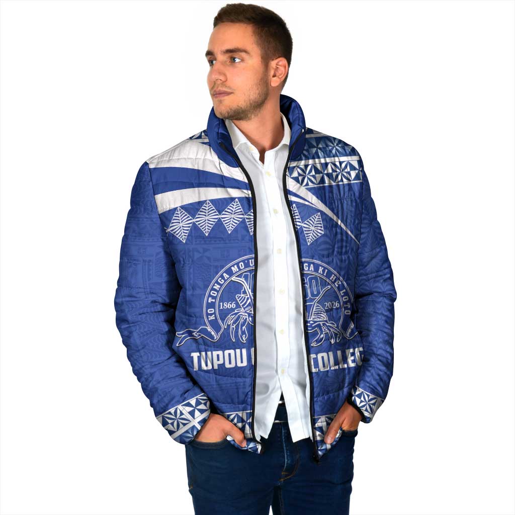 Personalised Tonga Tupou College Toloa Padded Jacket 160 Years Anniversary Tongan Ngatu Pattern