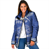 Personalised Tonga Tupou College Toloa Padded Jacket 160 Years Anniversary Tongan Ngatu Pattern