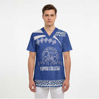 Personalised Tonga Tupou College Toloa Scrub Top 160 Years Anniversary Tongan Ngatu Pattern