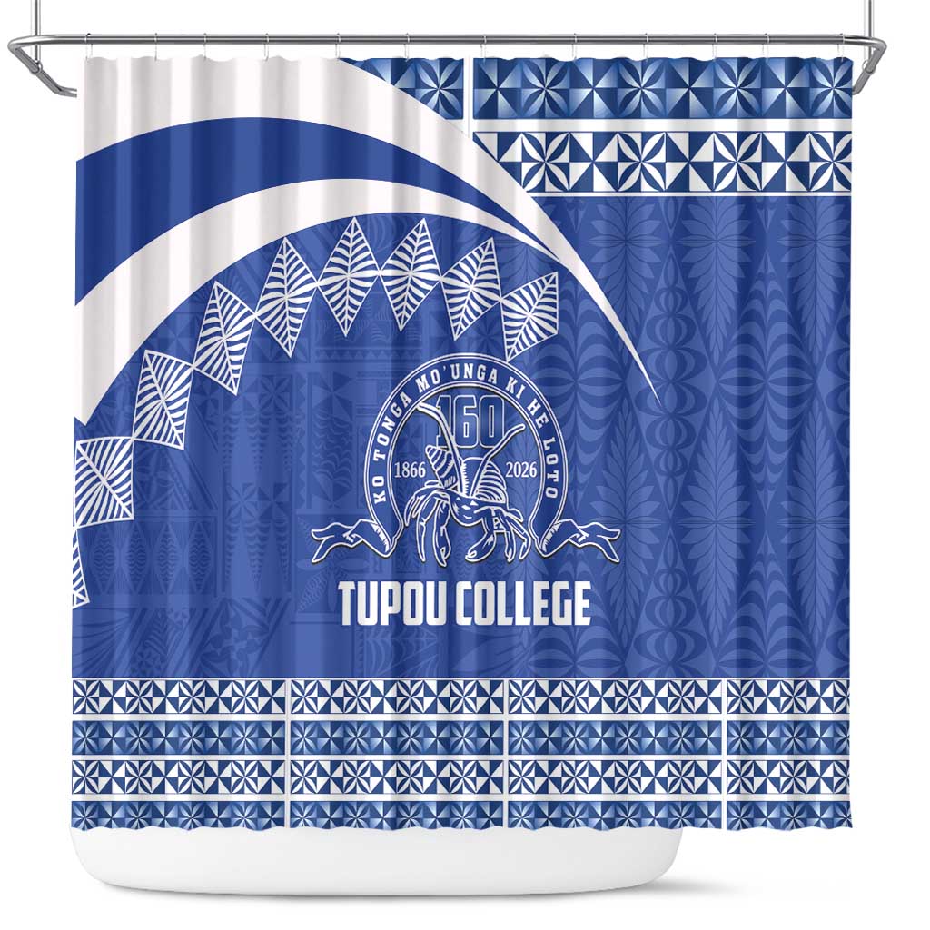 Tonga Tupou College Toloa Shower Curtain 160 Years Anniversary Tongan Ngatu Pattern