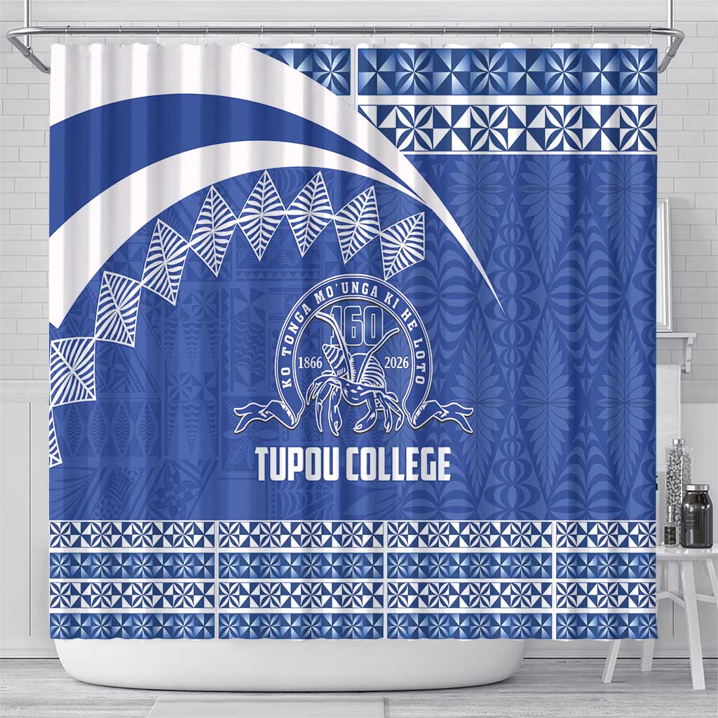 Tonga Tupou College Toloa Shower Curtain 160 Years Anniversary Tongan Ngatu Pattern