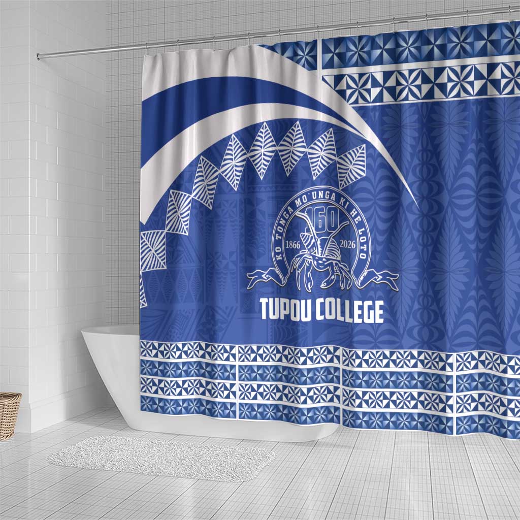 Tonga Tupou College Toloa Shower Curtain 160 Years Anniversary Tongan Ngatu Pattern