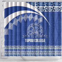Tonga Tupou College Toloa Shower Curtain 160 Years Anniversary Tongan Ngatu Pattern