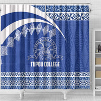 Tonga Tupou College Toloa Shower Curtain 160 Years Anniversary Tongan Ngatu Pattern